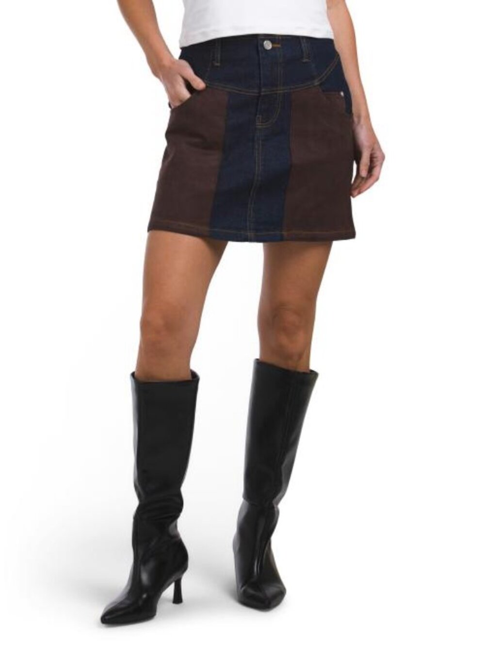AVEC LES FILLES Combo Western Mini Skirt